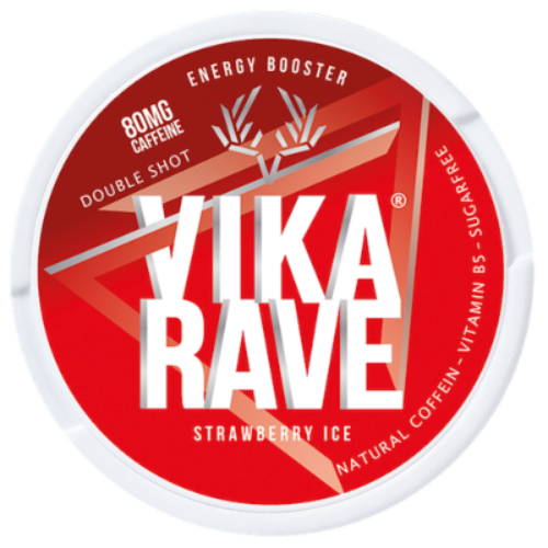 Vika Rave Double Strawberry Ice nabízí kombinaci jahodové chuti s osvěžujícím ledovým tónem v praktických žvýkacích sáčcích. Ideální pro diskrétní použití.